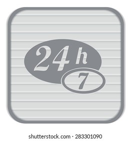 24 7 icon. open 24 hours a day and 7 days a week icons