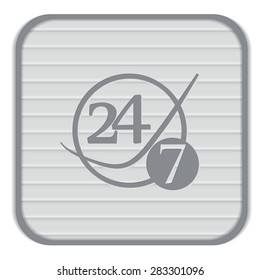 24 7 icon. open 24 hours a day and 7 days a week icons