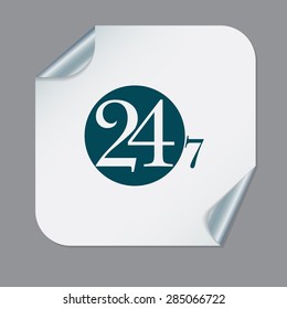24 7 icon. open 24 hours a day and 7 days a week icons