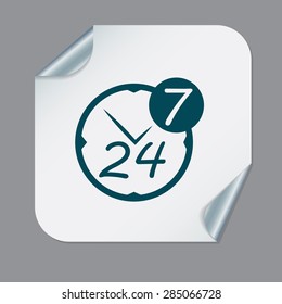 24 7 icon. open 24 hours a day and 7 days a week icons