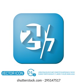 24 7 icon. open 24 hours a day and 7 days a week icons