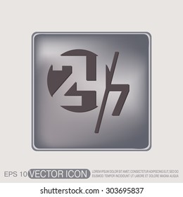 24 7 icon. open 24 hours a day and 7 days a week icons