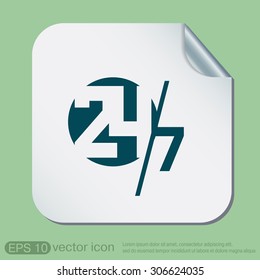 24 7 icon. open 24 hours a day and 7 days a week icons