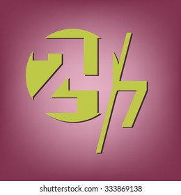 24 7 icon. open 24 hours a day and 7 days a week icons