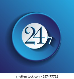 24 7 icon. open 24 hours a day and 7 days a week icons