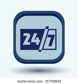 24 7 icon. open 24 hours a day and 7 days a week icons 24/7