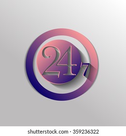24 7 icon. open 24 hours a day and 7 days a week icons