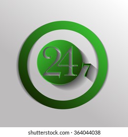 24 7 icon. open 24 hours a day and 7 days a week icons