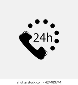24 7 icon. Open 24 hours a day and 7 days a week icons.