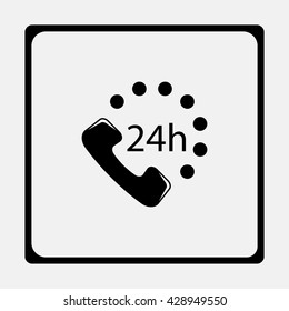 24 7 icon. Open 24 hours a day and 7 days a week icons.