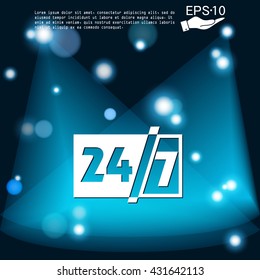 24 7 icon. open 24 hours a day and 7 days a week icons