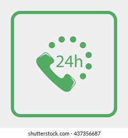 24 7 icon. Open 24 hours a day and 7 days a week icons.