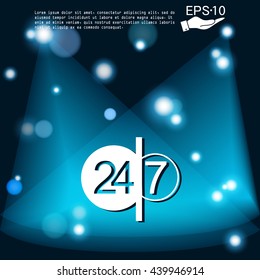 24 7 icon. open 24 hours a day and 7 days a week icons 24/7