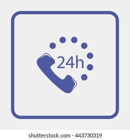 24 7 icon. Open 24 hours a day and 7 days a week icons.