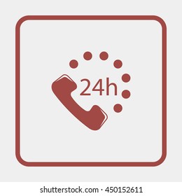 24 7 icon. Open 24 hours a day and 7 days a week icons.