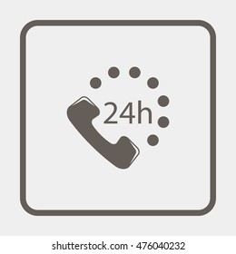 24 7 icon. Open 24 hours a day and 7 days a week icons.