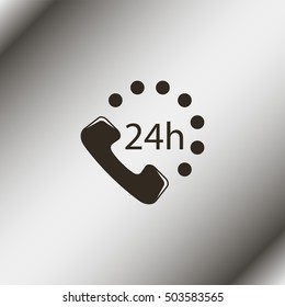 24 7 icon. Open 24 hours a day and 7 days a week icons.