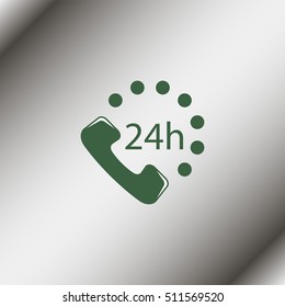 24 7 icon. Open 24 hours a day and 7 days a week icons.