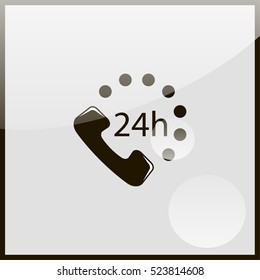 24 7 icon. Open 24 hours a day and 7 days a week icons.