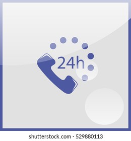 24 7 icon. Open 24 hours a day and 7 days a week icons.