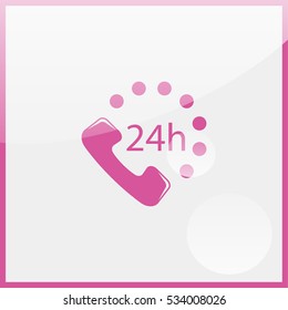 24 7 icon. Open 24 hours a day and 7 days a week icons.
