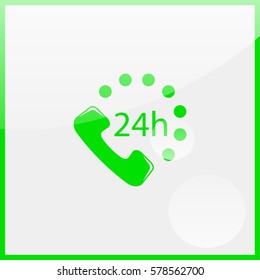 24 7 icon. Open 24 hours a day and 7 days a week icons.