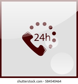24 7 icon. Open 24 hours a day and 7 days a week icons.