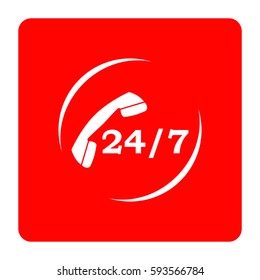 24 7 icon. Open 24 hours a day and 7 days a week icons.