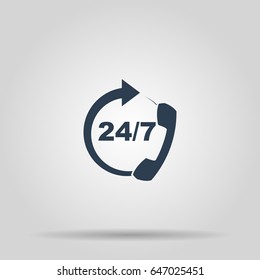 24 7 icon. open 24 hours a day and 7 days a week icons,