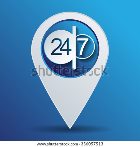 24 7 icon. open 24 hours a day and 7 days a week icons