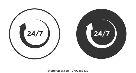 ícone 24 7. Perfeito para interfaces web e app, apresentações, infográficos