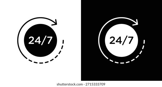 24 7 Symbol Set Sammlung. Vektorgrafik.