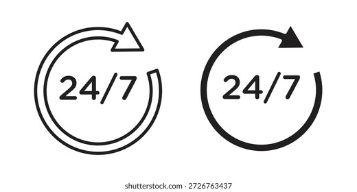 24 7 conjunto de ícones. mínimo logotipo web element pack.