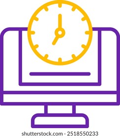 24 7 Monitoring Line Two Color Vector Icon Design