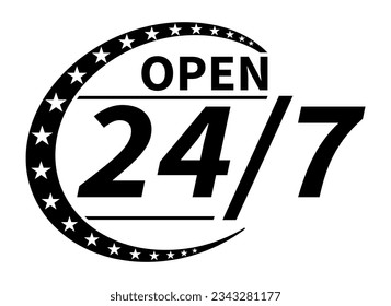 24 7 open icon, logo for your design