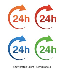 24 - 7 open service concept. Open 24 - 7 icon. Vector.