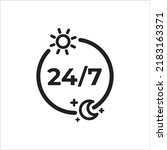 24 7 service icon. Call support sign