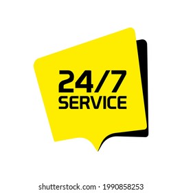 24 7 service icon on white background