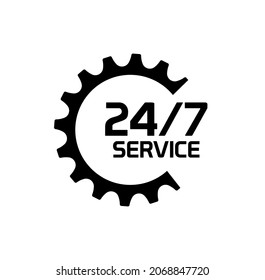 24 7 service icon on white background