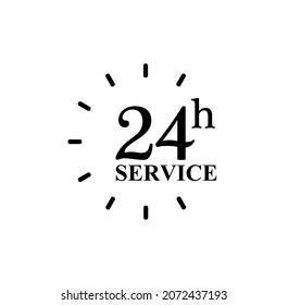 24 7 service icon on white background