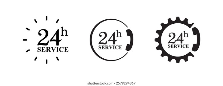 24 7 service icon on white background