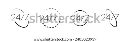 24 7 service icon on white background