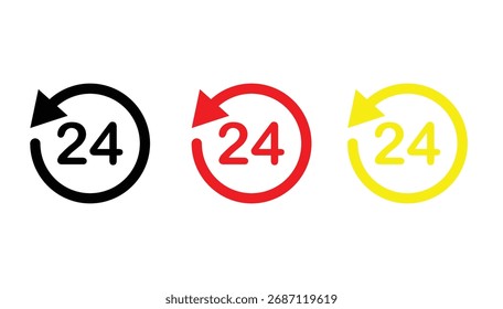 24 7 iconos de servicio Vector eps10.