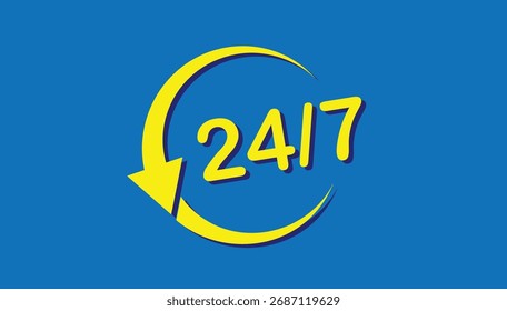 24 7 Service-Icons, Vektor eps10.