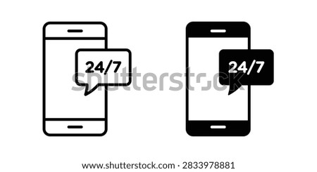 24 7 support icon line designs pack