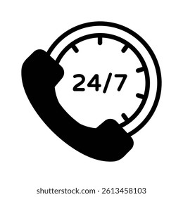 24 7 support icon symbolizing round the clock customer communication services