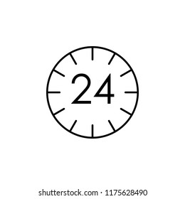 24 7 time icon. Element of logistics icon for mobile concept and web apps. Thin line 24 7 time icon can be used for web and mobile on white background