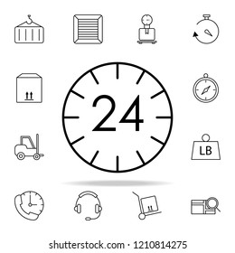 24 7 time icon. logistics icons universal set for web and mobile