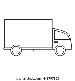 24 7 truck transport service isolated vector illustration