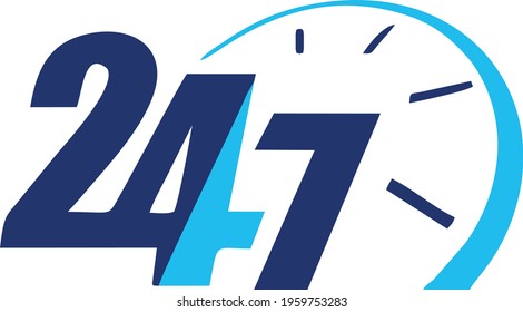 24 7 Vector Icon. Sign For Order Execution Or Delivery Service